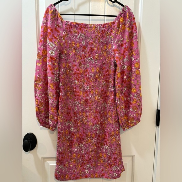 Jessica Simpson Smocked Boho Dress Midi 70’s Style Size Medium - Picture 4 of 4